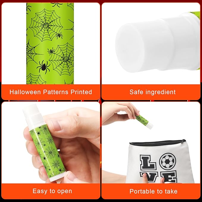 80 Pcs Halloween Lip Balm Ghost Spiderweb Skull Bat Lip Moisturizers for Halloween, 4 Styles-VivaGrace Women