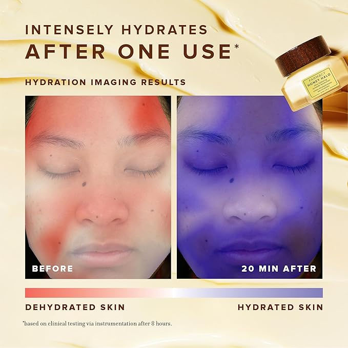 Farmacy Ceramide Face Moisturizer - Honey Halo Hydrating Facial Moisturizer for Dry Skin - Plumps, Soothes + Restores Skin with Potent Ceramides + Buckwheat Honey for a Dewy, Healthy Glow (100ml)-VivaGrace Women