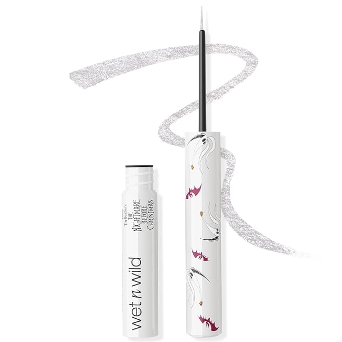 wet n wild Nightmare Before Christmas Liquid Eyeliner, Buildable Semi-Sheer Glitter Formula, Rich Pigmentation, Easy Precision Flexible Brush, Cruelty-Free - Zero to Hero