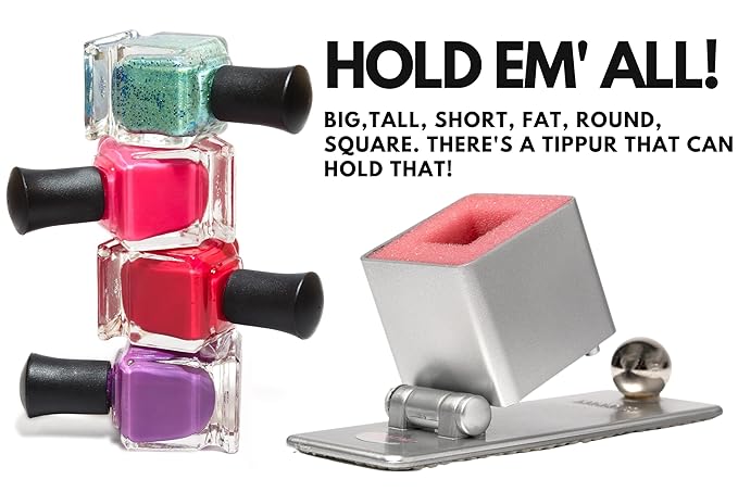 Spill-Proof Nail Polish Holder-Paint With Ultimate Confidence In The Car Or At Home-Stick Every Time Wide Grippy Bottom-Fingernail Painting Stand For Women-Nail Polish Accessories-Nail Art Tool