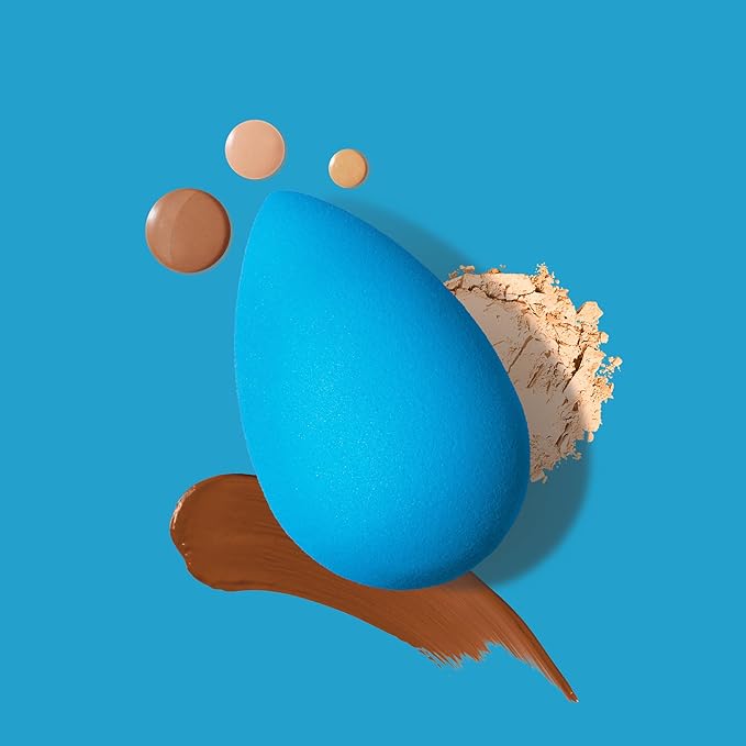 Beautyblender® | Topaz Sky Beauty Blender Makeup Sponge, Super-Soft Foam Easily Blends Foundations, Powders & Creams, Made in USA, Reusable, Washable, Streak Free Application, Vegan, Cruelty Free-VivaGrace Women