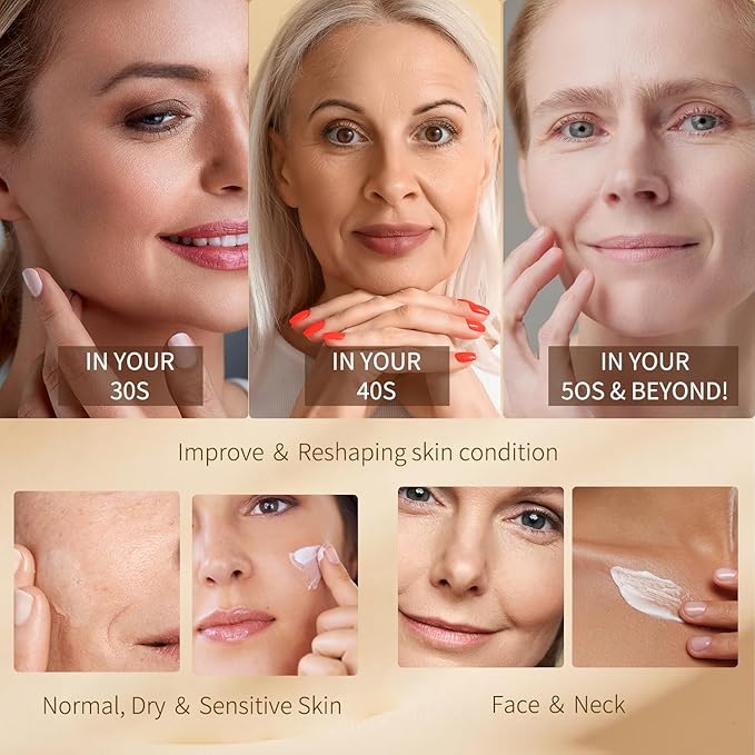 Tighten and Lift Neck Cream, Deep Hydration Neck Firming Cream with Retinol, Collagen & Honey Anti-Aging & Wrinkle Moisturizer for Face, Neck & Décolleté Women & Men 1.7 Fl Oz-VivaGrace Women