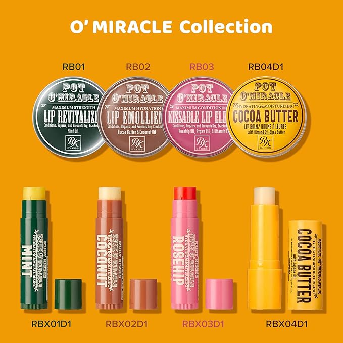 Ruby Kisses Pot O' Miracle Maximum Strength Lip Revitalizer Lip Balm (Mint-6 Pack)-VivaGrace Women