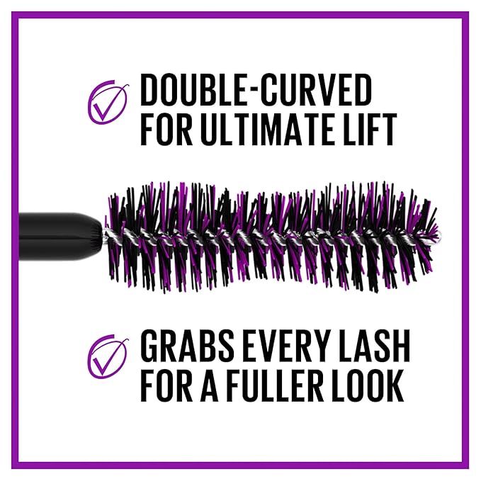 Maybelline The Falsies Lash Lift Washable Mascara Volumizing, Lengthening, Lifting, Curling, Multiplying, Eye Makeup, Ultra Black, 1 Count-VivaGrace Women