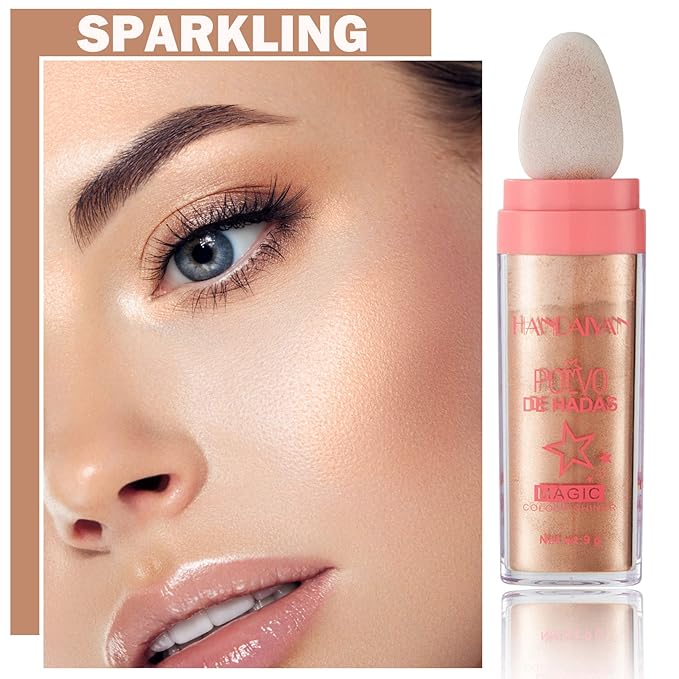 Polvo De Hadas Body Shimmer Glitter Highlighter Powder Makeup,High Gloss Sparkle for Face Body Hair,Create The Most Sparkly And Attractive Glitter Makeup - Bronze-VivaGrace Women