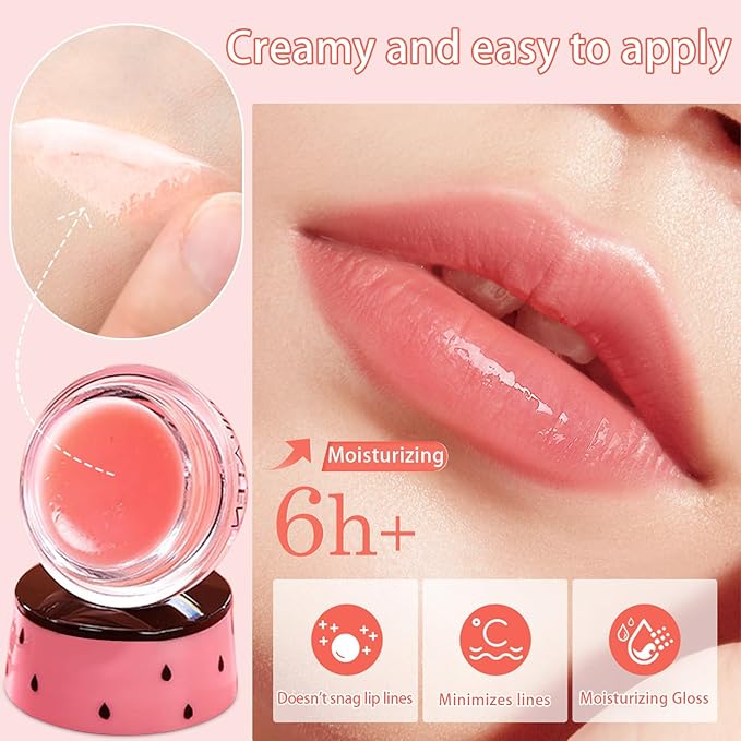 2 Pcs Bee Lip Balm Honey Pot, Lip Mask Overnight Honey Lip Balm Lip Exfoliate with Stick, Moisturizing Sleeping Lip Mask Day & Night Lip Care - Hydrate Repair Prevent Dry Cracked Scrub (2 Honey)-VivaGrace Women