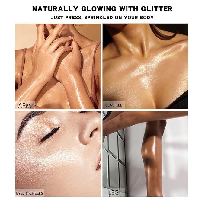 KYDA Highlighter Powder Spray, Glitter High Gloss Spray Shimmer Sparkle Powder Makeup Spray, for Face Body Cosmetic-Soft Pink-VivaGrace Women