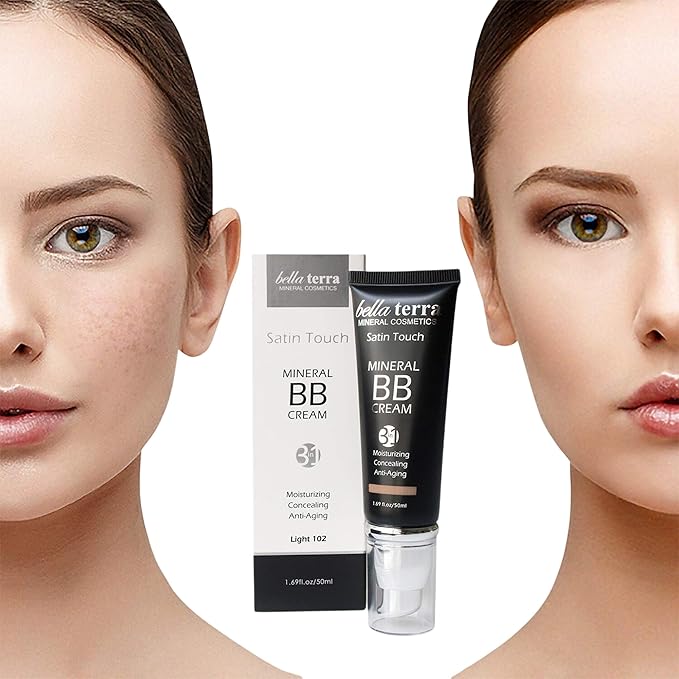 Bellaterra Cosmetics BB Cream - Tinted Moisturizer, Mineral Foundation Makeup, Light 102 | Skin Perfector, 1.69 oz-VivaGrace Women