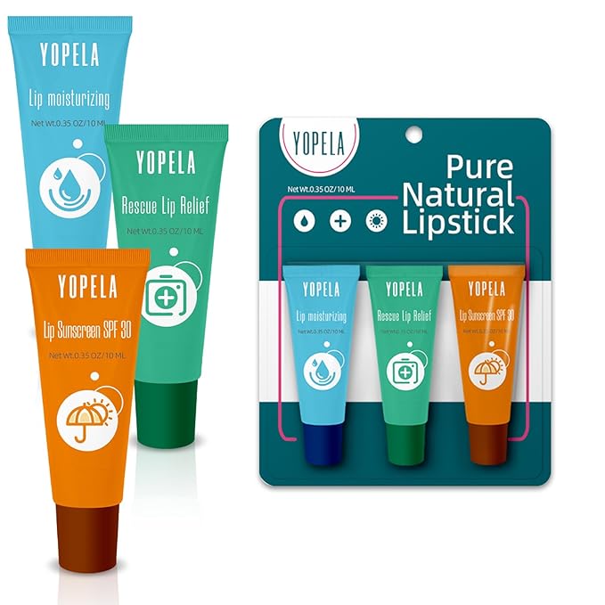 Lip Sunscreen Moisturizing and Repair Package Lip Care Set- SPF 30 - Summer Long Lasting Moisturized, Smooth and Repaired Lips - 3 Flavors (Moisturizing, Repairing, and SPF)-VivaGrace Women