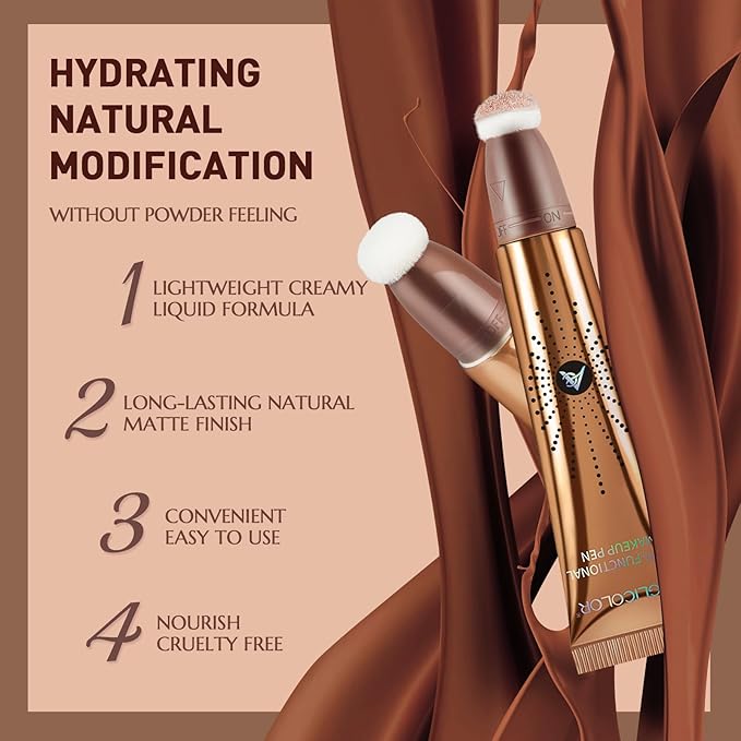 3PCS,Contour Stick bronzer,Liquid Blush,Highlighter,Long Lasting Smooth Lightweight Beauty Wand Set,Vegan & Cruelty-Free (01+02+05, 1.27fl oz)-VivaGrace Women