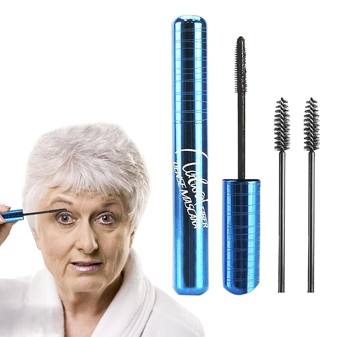 Mascara for Older Women 60 Plus, Mascara for Seniors with Thinning Lashes, Hypoallergenic Mascara Sensitive Eyes, Mascara Black Volume and Length, Black Mascara Waterproof Smudge Proof, Black (Black)