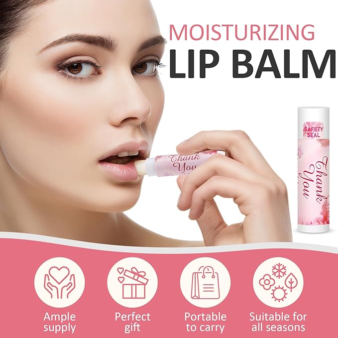 DMSKY 60 Pcs Wedding Bridal Shower Lip Balm Bulk, Bachelorette Souvenir & Baby Shower Favors, Wedding Party Favors for Guests, Thank You Gifts for Women Coworker Staff-VivaGrace Women