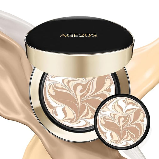 AGE20'S Signature Essence Pact SPF 50+ | Pack of 2 | 21N VANILLA | Cream Foundation, Dewy Finish, Natural Coverage | Korean Cushion Foundation-VivaGrace Women