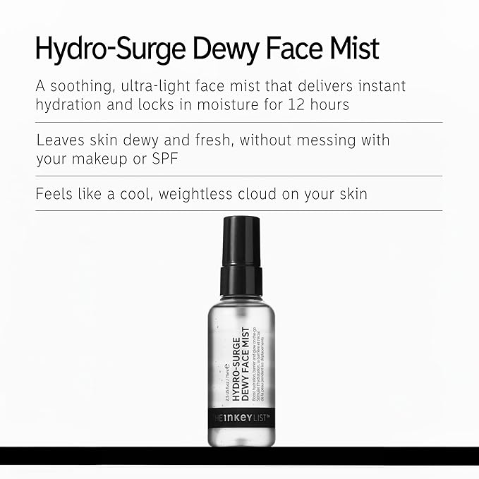 The INKEY List Hydro-Surge Dewy Face Mist 2.6 fl oz, Hydration Boosting Spray, Fragrance-Free & Alcohol-Free, Gentle Formula for Sensitive Skin, On-The-Go Application, Vegan Friendly-VivaGrace Women