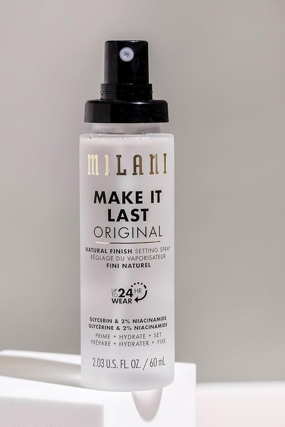 Milani Make It Last Original - Natural Finish Setting Spray 3-in-1 Setting Spray and Primer- Prime + Correct + Set Makeup Finishing Spray and Primer - Long Lasting Makeup Primer and Spray 2.03 Fl. Oz-VivaGrace Women