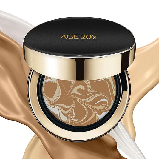 AGE20'S Signature Essence Pact SPF 50+ | Pack of 1 | 29 Caramel | Cream Foundation, Dewy Finish, Natural Coverage | Korean Cushion Foundation-VivaGrace Women