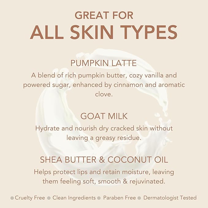Dionis Goat Butter Overnight Lip Mask & Lip Balm Kit - Goat Milk, Jojoba & Moringa Oils Moisturize & Repair Chapped Lips Overnight while Lip Balm Keeps Moisture Locked In All Day, Pumpkin-VivaGrace Women
