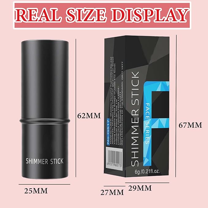 Cream Contour Blush Stick,Long Lasting Waterproof Blush Stick for Cheeks&Lips Multipurpose Face Highlighting Concealing Cream,Shimmer Contour Stick Makeup for Women(Pink)-VivaGrace Women