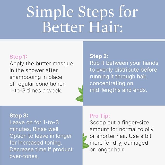 Better Not Younger Silver Lining Purple Hair Mask for Women 40+ – Deep Conditioning Treatment for Gray, Silver & Blonde Hair - Butter Mask with Plant-Based Oils – Hydrates & Neutralizes Brassiness-VivaGrace Women