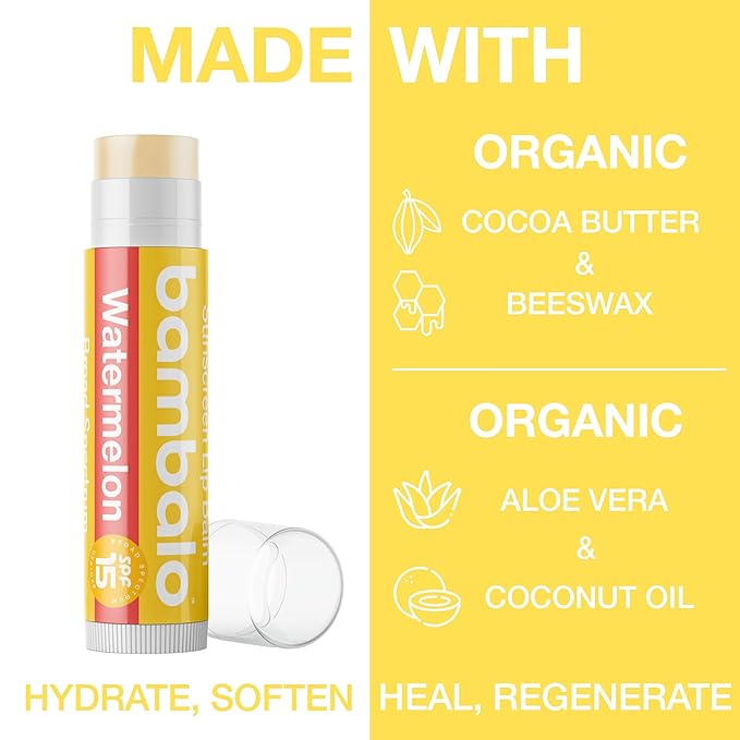 4-Pack Variety SPF 15 Lip Balm - Organic Ingredients, Broad Spectrum UVA/UVB Protection - Hydrating & Moisturizing, USA Made-VivaGrace Women