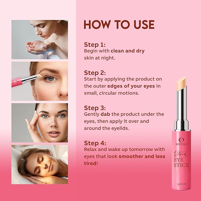 Instant Eye Bag Remover, Retinol Eye Cream for Dark Circles, Under Eye Brightener Stick, Under Eye Cream Anti Aging, Eye Cream for Wrinkles, Brightening Eye Cream for Puffiness and Bags-VivaGrace Women