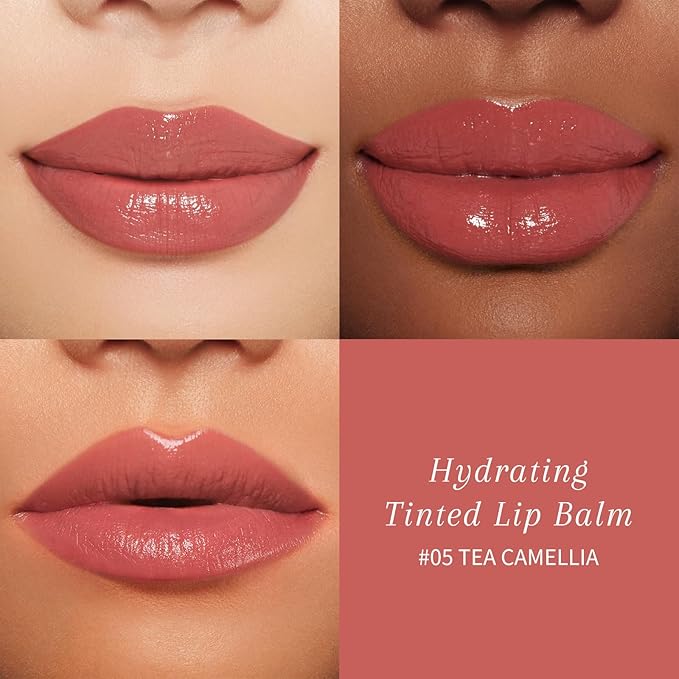 Tinted Lip Balm Plumper, Glossy, Pump Lips, Lightweight, Moisturize & Tint with Jojoba Seed Oil, Vegan Lip Balm Lip Care Present, Tea Camellia-VivaGrace Women