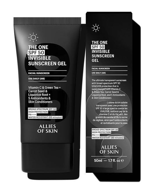 Allies of Skin Daily Face Sunscreen SPF 50 | Zero White Cast Lightweight Gel Formula | Dermatologist Tested Under Makeup Primer| Water-Resistant & PA++++ Broad Spectrum UVA/UVB (1.7 oz)-VivaGrace Women
