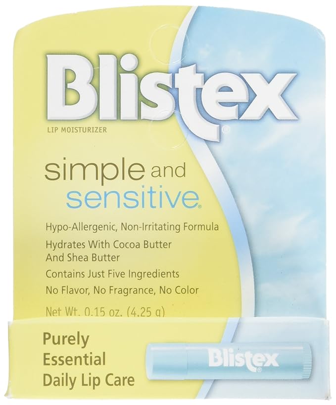 Blistex Simple and Sensitive Lip Moisturizer 0.15 oz (Pack of 2)-VivaGrace Women
