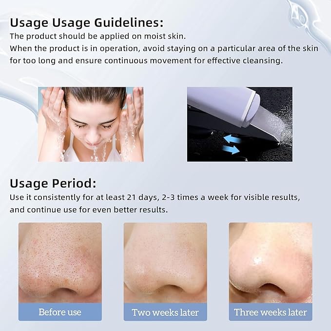 GUGUG Skin Scrubber Face Spatula Skin Spatula Pore Cleaner Blackhead Remover Tools for Facial Deep Cleansing-4 Modes, Purple-VivaGrace Women