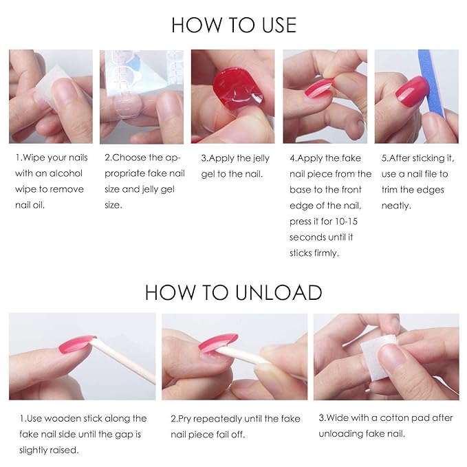 Cute Flower Press On Nails - Medium Pink, White French Tip, Square Shape, Glossy Pink, Short Artificial Nails for Women
