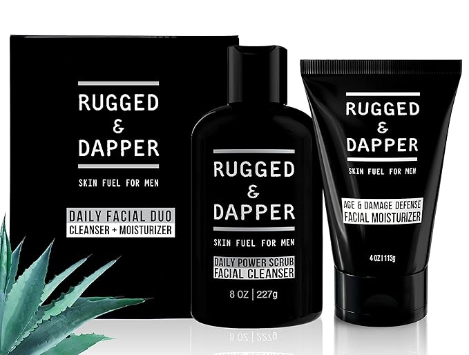 Daily Duo Skincare Set for Men | Includes Age + Damage Defense Moisturizer & Daily Power Scrub Face Wash-VivaGrace Women