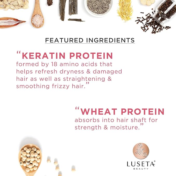 Luseta Keratin Smooth Shampoo and Conditioner Set Moisturizing and Hydrating for Damaged and Dry Hair Prevent Further Breakage Free of Sulfate and phosphate-VivaGrace Women