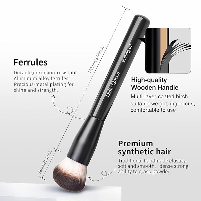 25 pcs Makeup Brush Set Holder Black Professional Kabuki Powder Concealers Eye shadows Blush Eyeliner Eyebrow Contour Eye blending Brushes (25pcs brush with box)-VivaGrace Women