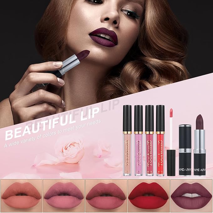 All in One Makeup Kit Makeup Kit for Women Full Kit Multipurpose Makeup ,eyeshadow、 liquid foundation,Loose powder,Eyebrow pencil,4-color lip gloss set-VivaGrace Women