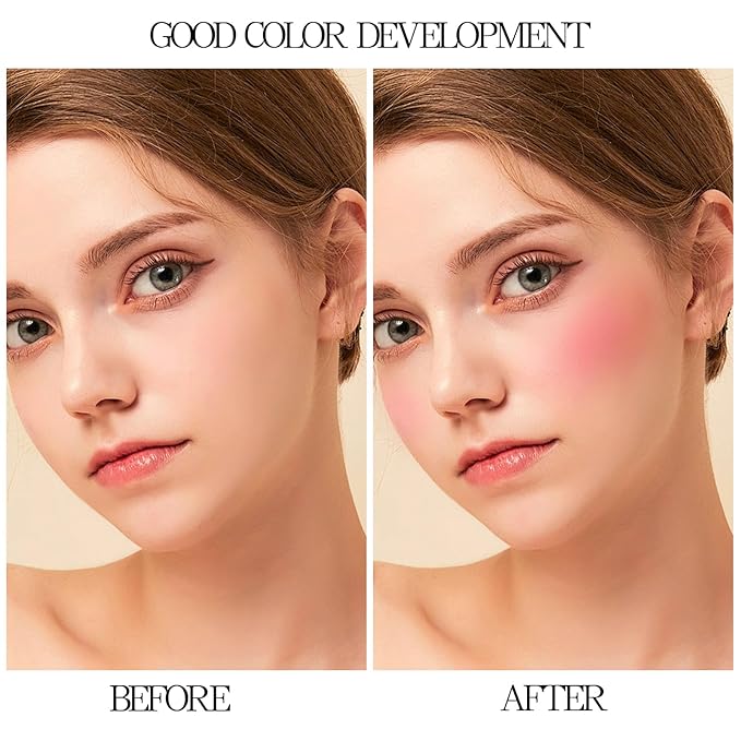 Boobeen Cream Blush Stick, Lightweight Buildable Blush Tint, Natural Matte Finish, Pink, 0.35 oz, Stick, Love Lazy Pink Peach-VivaGrace Women