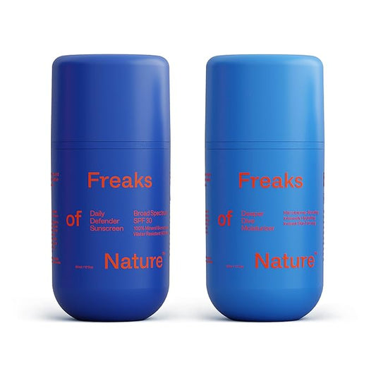 Daily System Bundle | Deeper Dive Moisturizer Serum & Daily Defender SPF 30 | Hydrating, Firming & Sun Protection | Natural, Eco-Friendly, Reef-Safe, Cruelty-Free | Suitable for All Skin Types-VivaGrace Women