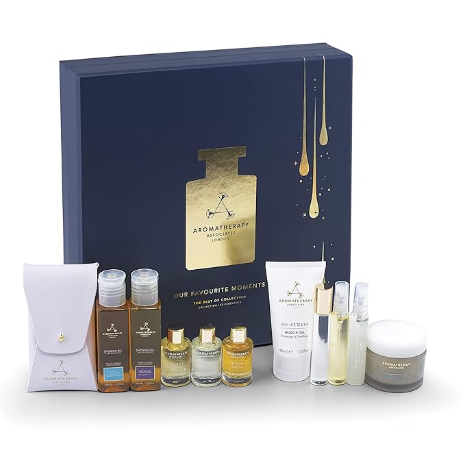 Aromatherapy Associates Our Favorite Moments. Luxurious Gift Collection of Bath and Shower Oils, Mists, Roller Balls and Body Oil. Made with Premium Essential Oils for Relaxation (1 count)-VivaGrace Women