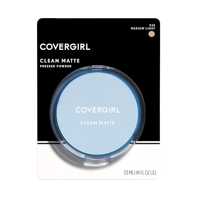 COVERGIRL Clean Matte Pressed Powder Medium Light, 35 Ounce (packaging may vary) (Pack of 2)-VivaGrace Women