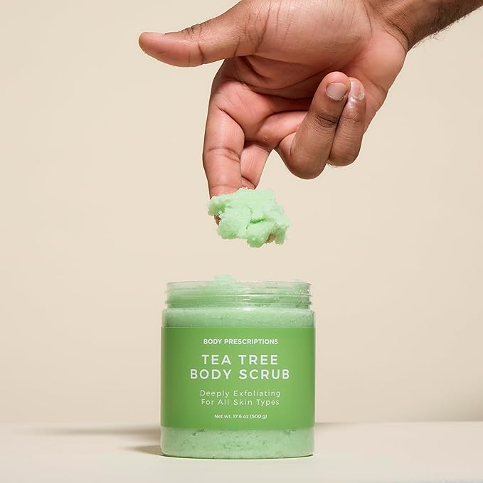 Body Prescription Deep Exfoliating Body Scrub - Cruelty-Free Formula for All Skin Types, 17.64 Ounce (Pack of 2), Tea Tree