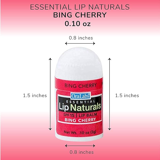 Lip Naturals® | Mini Cherry Lip Balm with Sunscreen (SPF-15) | Made in USA with Beeswax & Coconut Oil | 12-Count Mini Lip Balm Pack with Bing Cherry Flavor (0.10oz/3g Each)-VivaGrace Women
