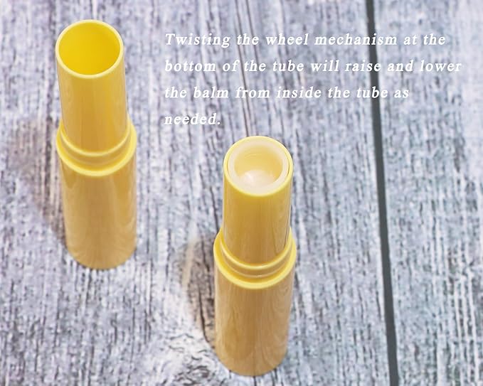 0.14oz Empty Flavored Lip Balm Container Tubes Plastic Homemade Moisturizing Lip Stick with Caps Bulk Fit for Women Adult DIY Making Supplies, 25 Count (Yellow)-VivaGrace Women