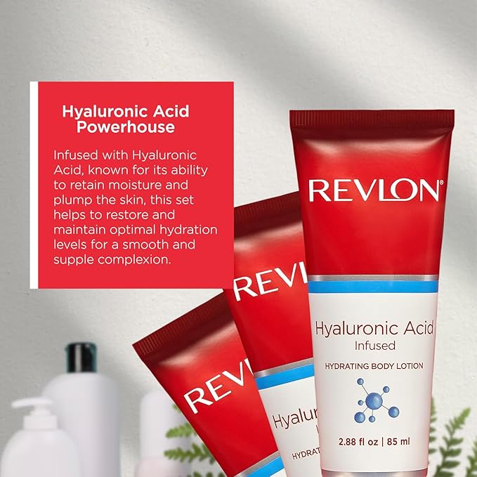 REVLON Get Carried Away Trio Hydrating Travel Set, Hyaluronic Acid Infused, Hydrating Body Wash, Body Lotion, Exfoliating Body Scrub, 3 Count (2.88 fl oz)-VivaGrace Women
