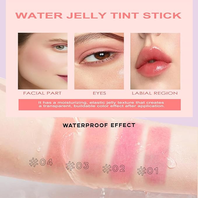 Milk Jelly Blush - Milk Blush - Sheer Cheek & Lip Stain,Long Lasting Milk Jelly Tint Have Transparent & Bright Colors (#3 coral)-VivaGrace Women