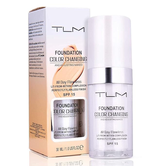 KOSIMI 30ml TLM Color Changing Foundation Liquid Base Makeup Change To Your Skin Tone By Just Blending, white-VivaGrace Women