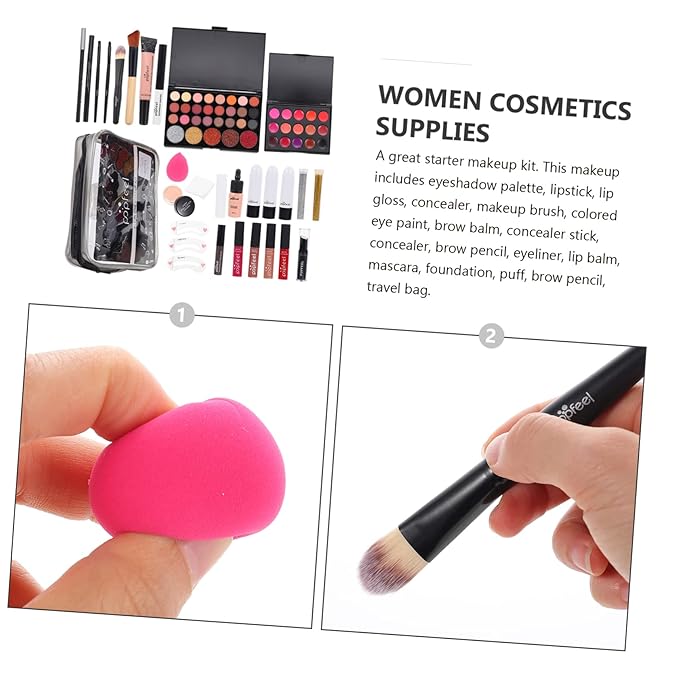 1 Set women's makeup set Eyebrow Pencil All-in-one Makeup Kit Makeup Multi- Makeup Kit Professional Foundation Cosmetics Supplies One-piece student mascara-VivaGrace Women
