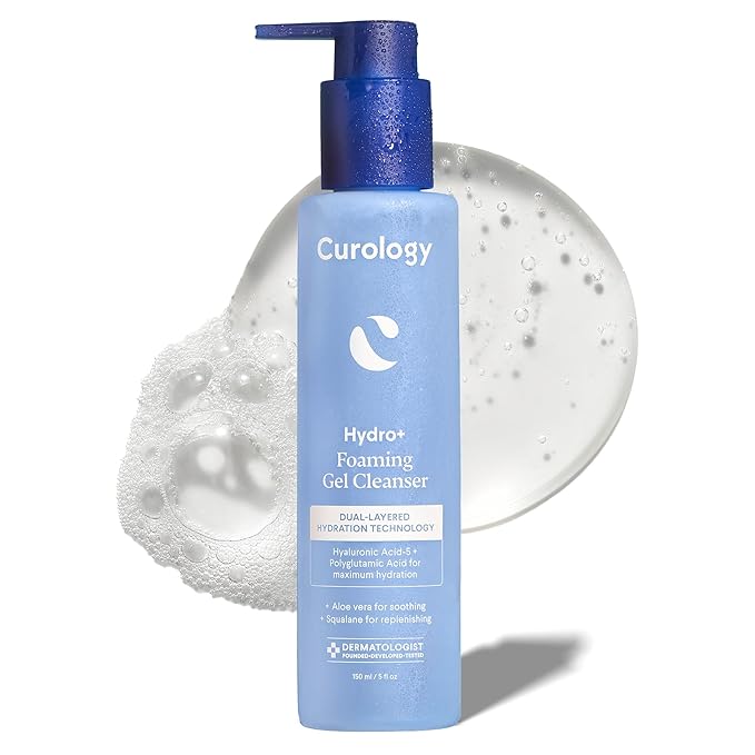 Curology Hydro+ Foaming Gel Facial Cleanser, Gentle Face Wash, Hydrating, Non-Stripping, Sensitive Skin Care, Fragrance Free, 5 fl oz
