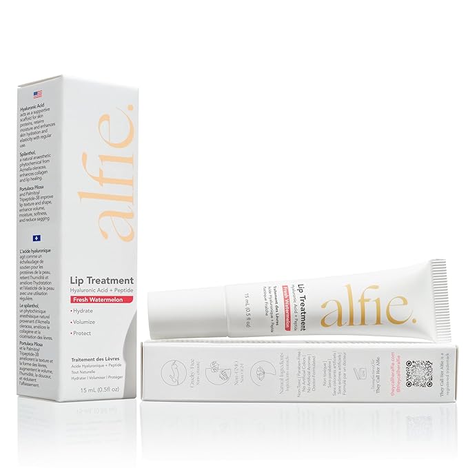 Alfie Hyaluronic Acid Lip Booster -Watermelon Flavor -15ml/0.5 Fl. Oz -Peptide Lip Treatment -Lip Plumper & Filler -Lip Serum & Moisturizer -Lip Volume Hydrating Treatment -Vegan Friendly, Non-Toxic-VivaGrace Women