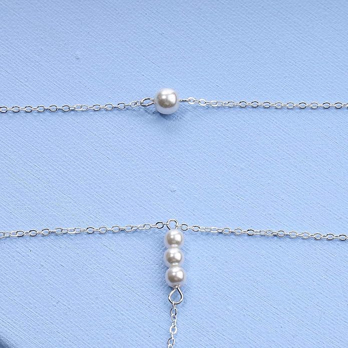 Boho Pearl Back Chain Necklace Gold Backdrop Necklace Body Chain Summer Beach Body Jewelry for Women and Girls Gifts-VivaGrace Women