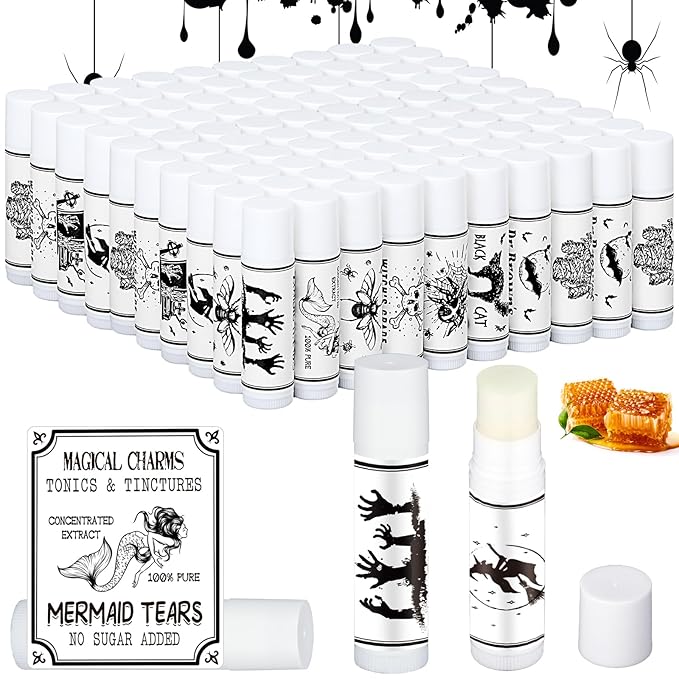 Dunzy 100 Pack Hello Fall Thanksgiving Party Gifts Bulk Lip Balms Favors Employee Appreciation Gifts Thank You Gifts Team Inspirational Gifts for Women Men Coworkers Satff Teachers(Bat)-VivaGrace Women