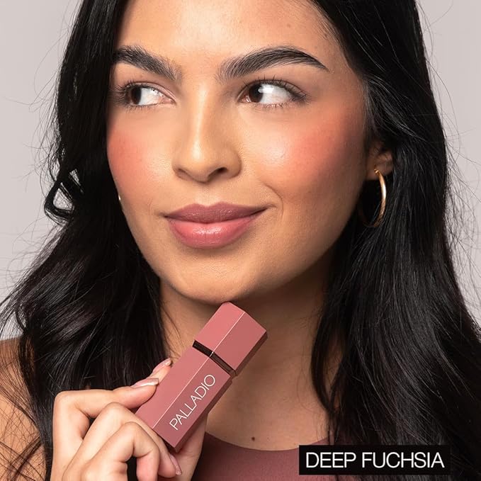 Palladio Liquid Blush for Cheeks & Lips 2-in-1 Makeup Face Blush, Weightless Cream Formula, Smudge Proof Long-Wearing Pigmented Blush, Natural Look Makeup Face Blushes, Dewy Finish, Dusty Rose-VivaGrace Women